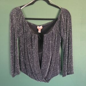 Black Sparkle Off The Sholder Top